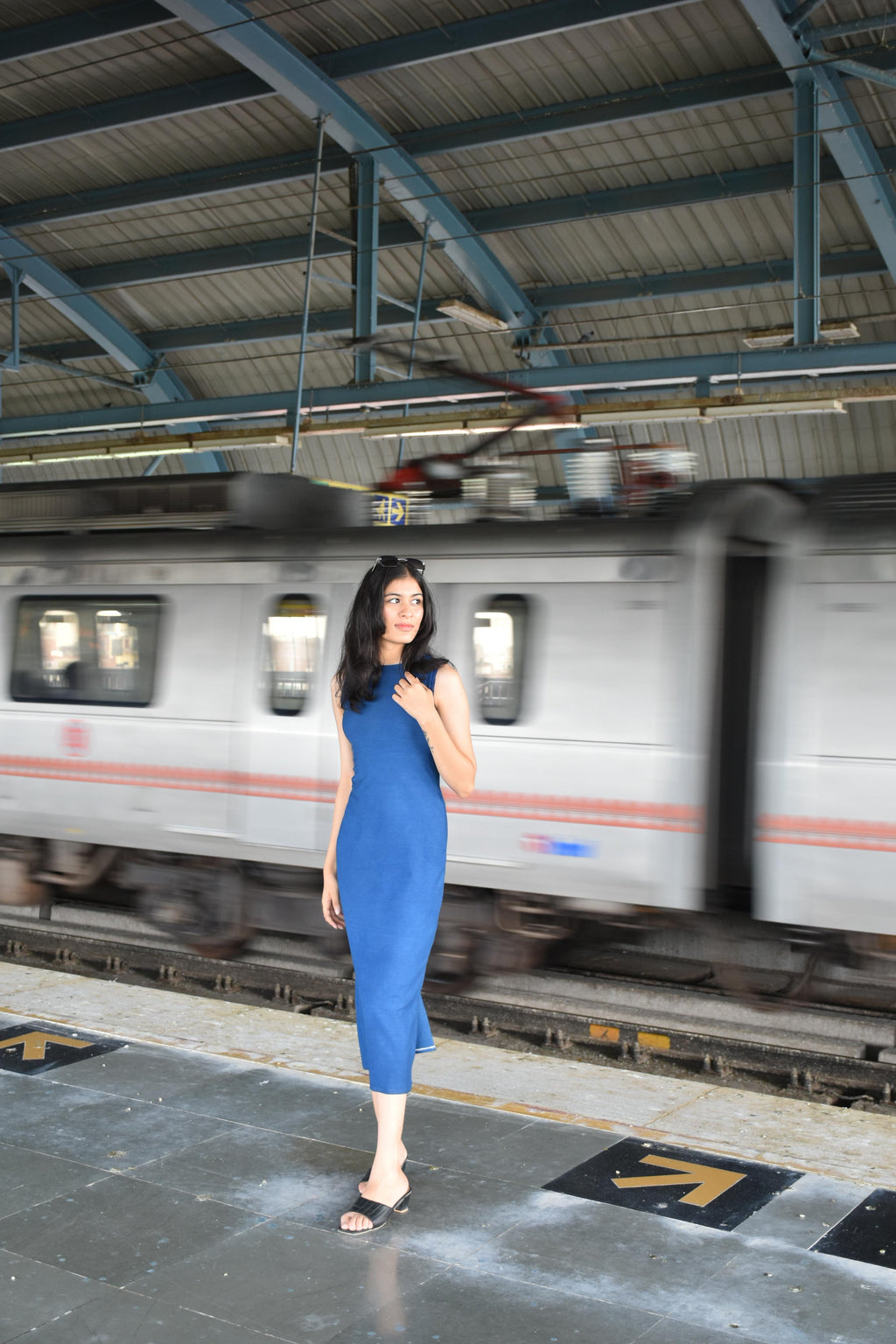 Nisarg Blue Bodycon Dress – Timeless Fit, Modern Vibe
